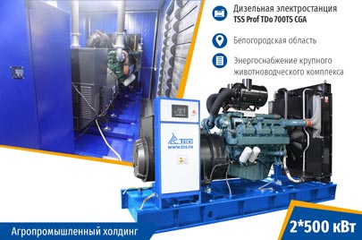 Энергокомплекс ТСС мощностью 1 мегаватт для животноводческого комплекса в Белгородской области