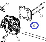 Прокладка ГБЦ KV180A/Cylinder head gasket KV180A, №31 (1203001325)
