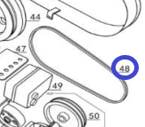 Ремень приводной гладкий (B1727Li) TSS GQ 52A/BELT (B1727Li) GQ52A, № (50015024)