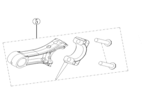 Шатун бензивого двигателя AP170F/Connecting rod assembly AP170F, (20008-00005-00)