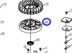 Маховик двигателя KV180A/Flywheel assembly KV180A, №69 (1204000020)