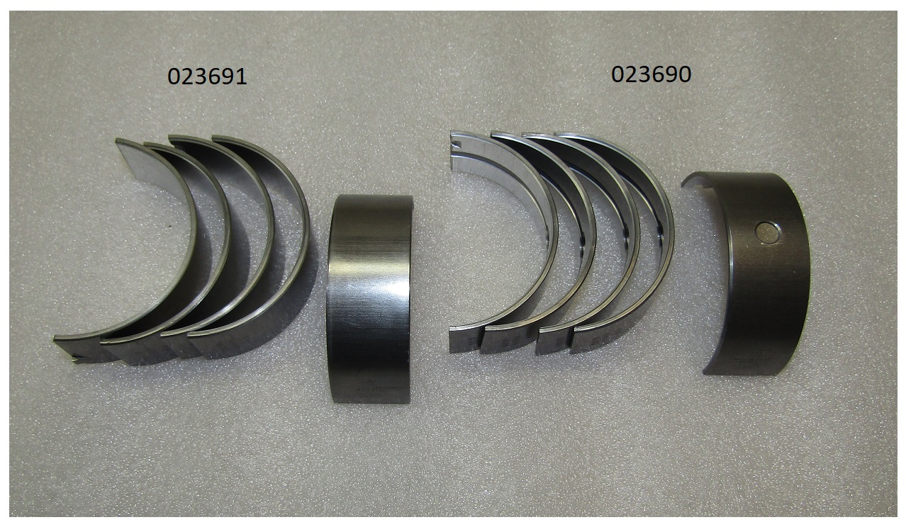 Вкладыши подшипника коренного верхние Ricardo Y485BD; TDK 17 4L (к-т из 5 шт)/Main bearing (upper sh