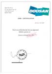 Сертификат сервисного партнера - двигатели DOOSAN