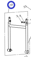 Крепление ручки управления TSS-WP70L/Foldable handle Assy(Optional) TSS-WP70L, №36 (CNP10036)