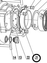 Фланец помпы впускной TSS-PDST100E/Water inlet TSS-PDST100E, №21 (70010-00741-00)