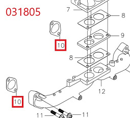 Прокладка впускного коллектора SGG 12000(.L.),LC2V80FD Lc / Gasket Intake pipe(170430210-0001)