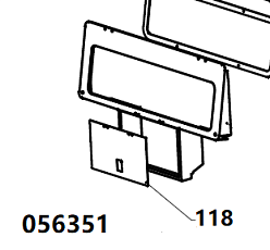 Дверь панели силовых розеток TSS DUAL DWG-500 / Position 118 - Power outlet panel door (33013-01191-00)