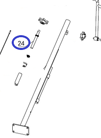 Шток регулировочного винта TSS DMD1000H,L/Adjusting screw stem TSS DMD, №24 (PT3624)