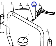 Гайка крепления ручки газа TSS-JH96/Hexagon Nut M5, TSS-JH96 (№6)