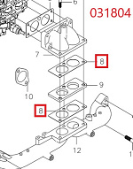 Прокладка впускного патрубка SGG 12000(.L.),LC2V80FD Lc / Carburetor gasket (170430190-0001)