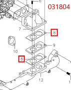 Прокладка впускного патрубка SGG 12000(.L.),LC2V80FD Lc / Carburetor gasket (170430190-0001)