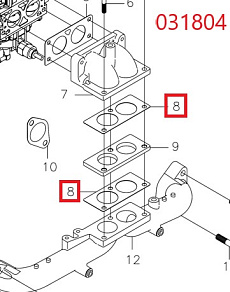 Прокладка впускного патрубка SGG 12000(.L.),LC2V80FD Lc / Carburetor gasket (170430190-0001)