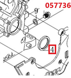 Сальник КВ в блоке цилиндров SGG 16000(.L.)-18000(.L.),LC2V90FD Lc (43×55×7) / Oil seal (43×55×7) (380650652-0001)