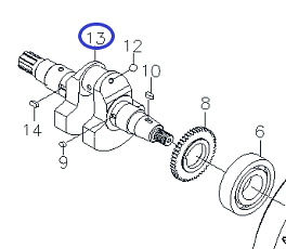 Вал коленчатый Diesel 188FE/Crank Shaft Assy, №13 (20011-00382-00)