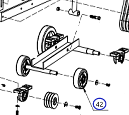 Колесо переднее TSS RH-500/Small travelling wheel TSS RH-500, №42 (Q500-42)