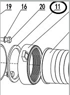 Кольцо уплотнительное гайки фланца TSS-PDST100E/Wrench pressure cap gasket TSS-PDST100E, №11 (33275-00016-00)