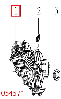 Блок цилиндра SGG 1400Si,SH60B / Crankcase assy (34011-00174-01)