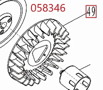 Крыльчатка маховика SGG 11000E3Ui,LT196FiE Lt / Flywheel fan (1.01.10.99.0030)