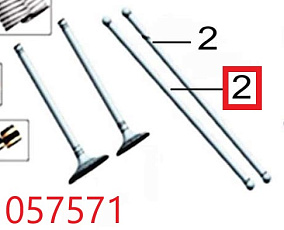 Штанга толкателя клапана SGG 17000(..)-18000(..),2V90F Lf / Push rod 2V90F (14210-A2910-0003)