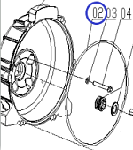 Кольцо уплотнительное крышки насоса TSS-PDST80E/O-ring seal TSS-PDST80E, №2 (30152-00067-00)