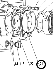 Фланец помпы впускной TSS-PDST100E/Water inlet TSS-PDST100E, №21 (70010-00741-00)