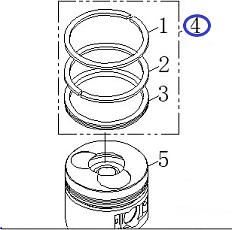 Кольца поршневые (комплект) Diesel 178FE/Piston ring set 178FE, TSS PDST80E, E-04/№4 (20084-00149-00)