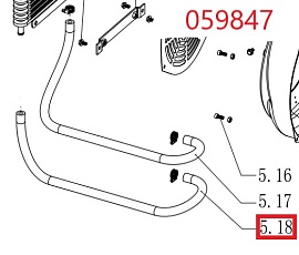 Трубка радиатора SDG 14000(..),LT292FE ( II ,560мм) (c 2025 г.) Lt / Engine oil pipe II 560mm (1.02.09.03.0010)
